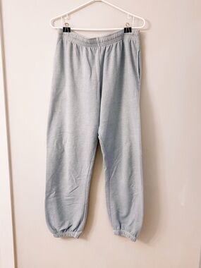 Light Blue Elastic Waist Jogger Pants